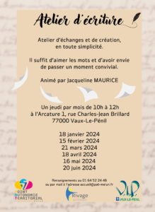 ATELIER D'ÉCRITURE @ ARCATURE | Vaux-le-Pénil | Île-de-France | France